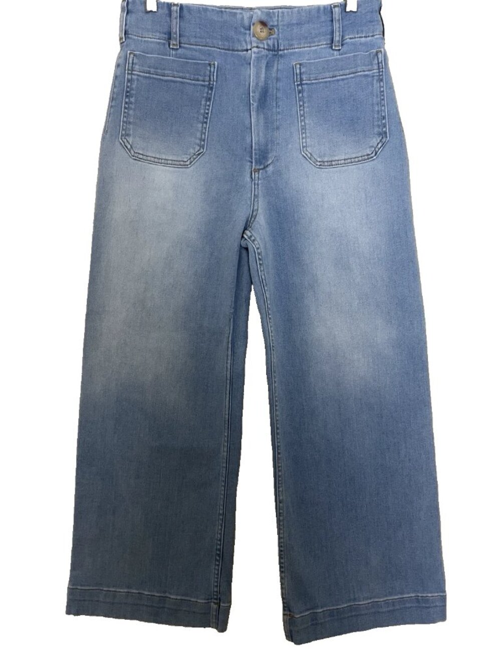 Anthropologie Maeve Colette Jeans Pants Women's 30 Stretch Denim Crop Wide Leg - Picture 2 of 10